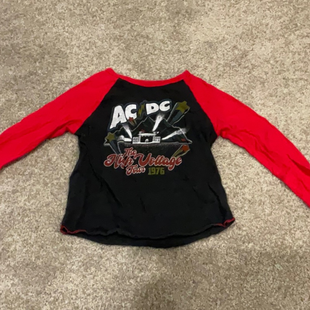 AC/DC Kids Raglan Shirt - Red & Black